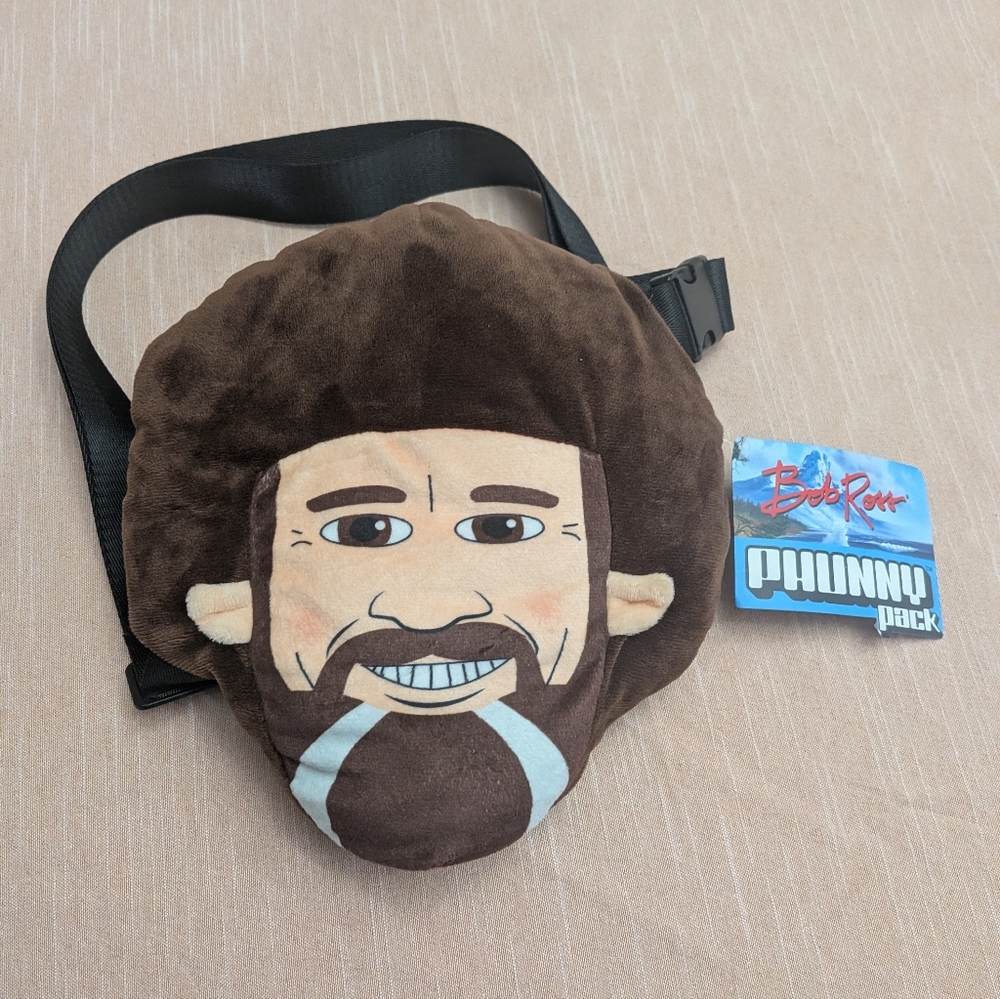Bob Ross Plush Phunny Pack Face Fanny Pack - Brown